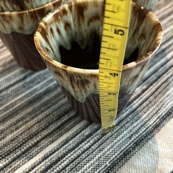 Vintage Canonsburg Brown Drip USA Juice Glasses Rare Pottery Tumblers set of 5 - Picture 4 of 4
